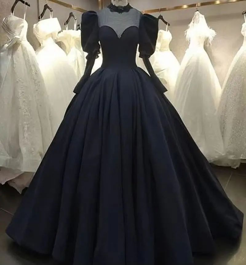Women'S Gothic Formal Wear - 고딕 블랙 웨딩 드레스 시스루 스윗하트