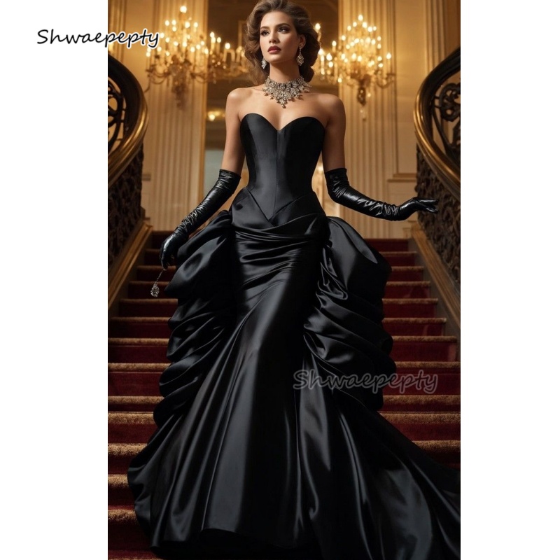 Women'S Gothic Formal Wear - Ruched 빈티지 빅토리아 인어 댄스 파티