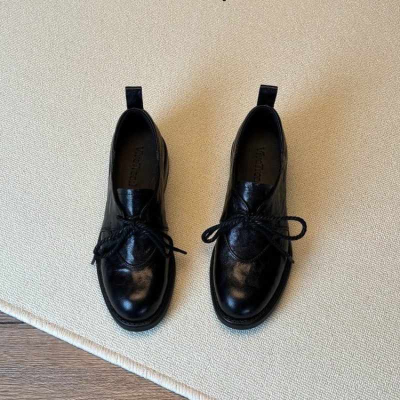 프랑스 빈티지 심플 레이스업 로퍼 봄 신상 슈퍼 소프트 - Kitten Heel Women 리뷰 및 가격