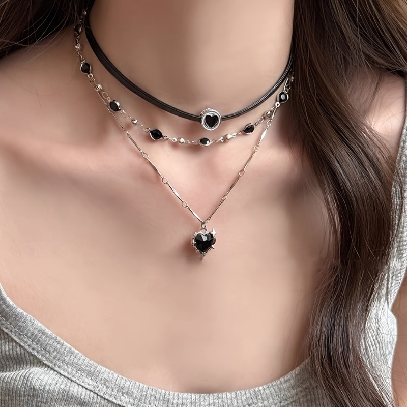 고딕 스타일 레이어드 하트 모양 목걸이 체인 쥬얼리,  - Women'S Gothic Formal Wear 리뷰 및 가격