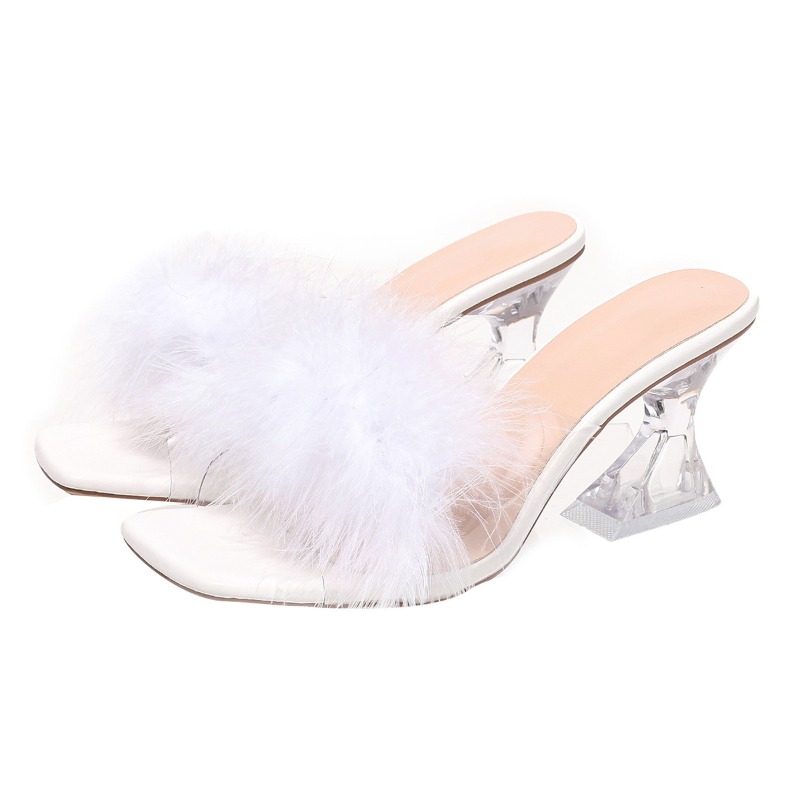 2025 신상 우아하고 섹시한 깃털 장식 샌들 슬리퍼  - Kitten Heel Women 리뷰 및 가격