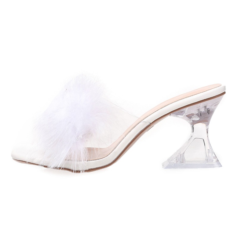 2025 신상 우아하고 섹시한 깃털 장식 샌들 슬리퍼  - Kitten Heel Women 리뷰 및 가격