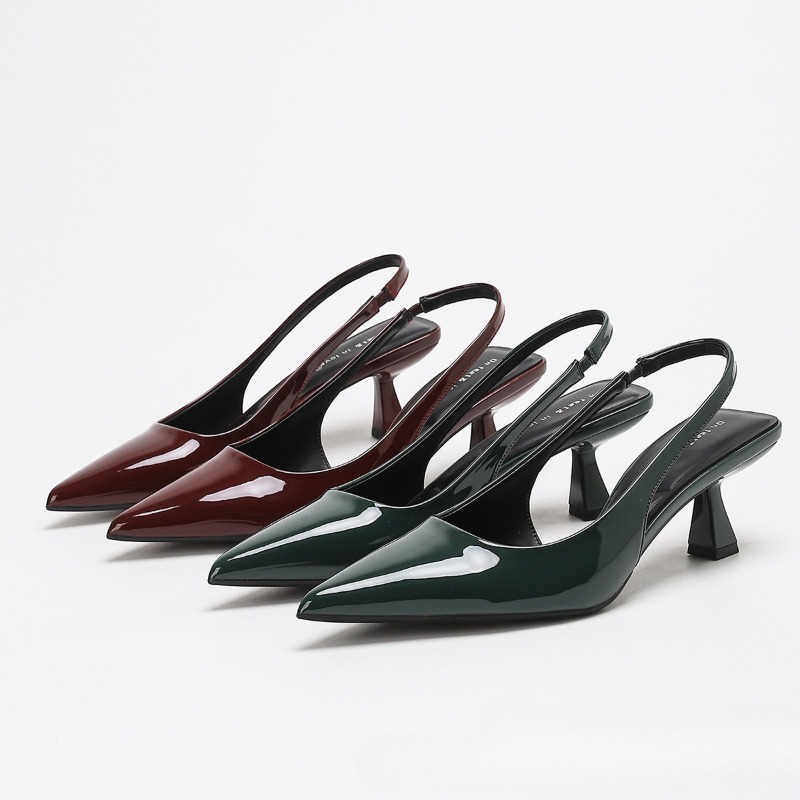 우아한 백리스 하이힐 여성용 럭셔리 페이턴트 가죽 브랜 - Slingback Heel Formal 리뷰 및 가격