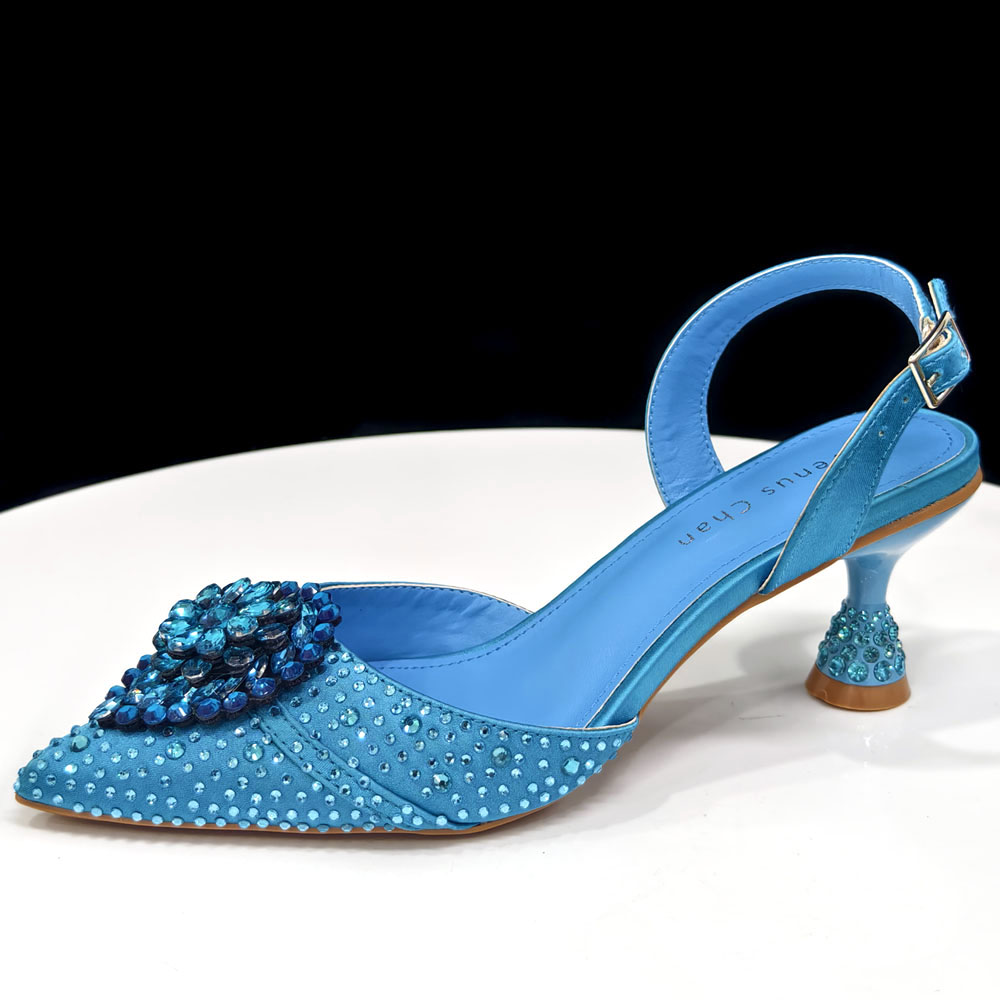 크리스탈 라인스톤 힐 & 클러치 백 세트 포인티드 슬링 - Slingback Heel Formal 리뷰 및 가격