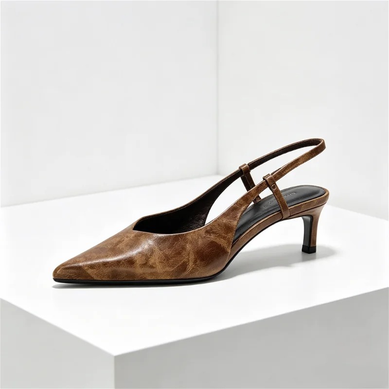레트로 브라운 키튼 힐 디자이너 펌프스 여성 섹시 포인 - Slingback Heel Formal 리뷰 및 가격