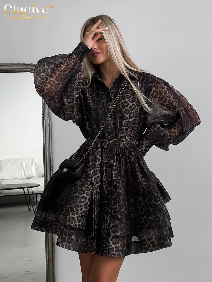 Clacive 패션 레오파드 인쇄 여성 드레스 2024 - Women Formal Wear Zara 리뷰 및 가격